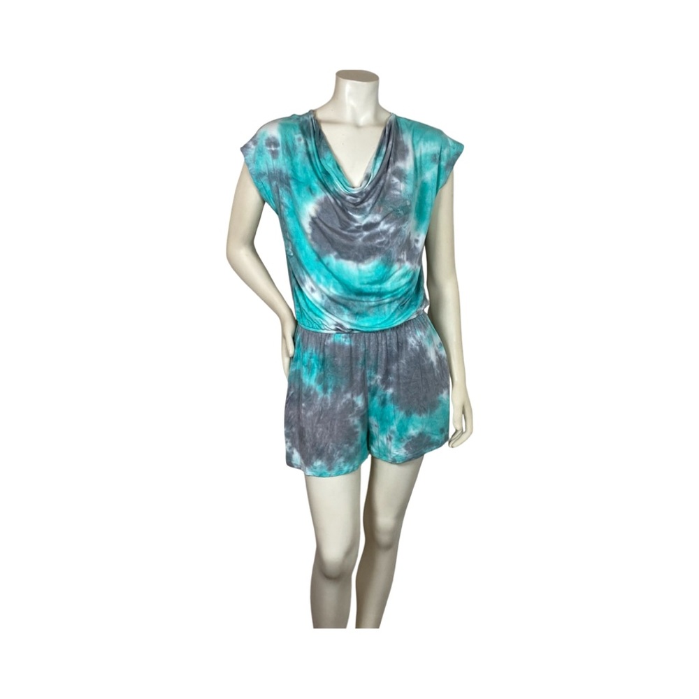 Reb. in J. 220 Womens Tye Dye Romper With Pockets Medium Multicolor Made In USA
